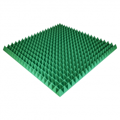 Купить панель з акустичного поролону ecosound pyramid color товщиною 70 мм, розміром 100х100 см, зеленого кольору  по низкой цене