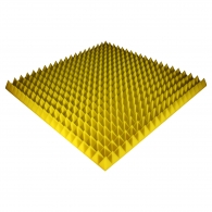Панель з акустичного поролону Ecosound Pyramid Color товщиною 70 мм, розміром 100х100 см, жовтого кольору 