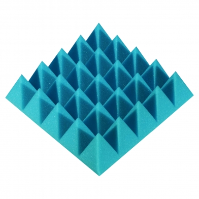 Купить панель из акустического поролона ecosound pyramid color толщиной 70 мм, размером 25x25 см, синего цвета по низкой цене