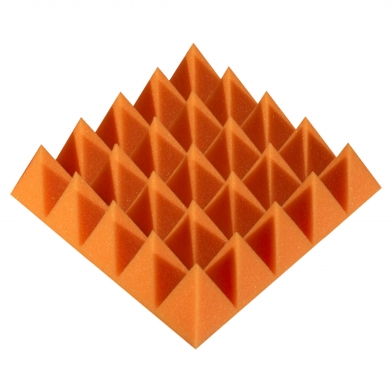 Купить панель из акустического поролона ecosound pyramid color толщиной 70 мм, размером 25x25 см, оранжевого цвета по низкой цене