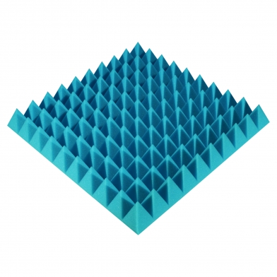 Купить панель из акустического поролона ecosound pyramid color толщиной 70 мм, размером 50х50 см, синего цвета по низкой цене