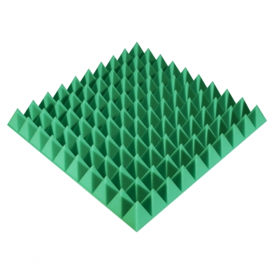 Купить панель из акустического поролона ecosound pyramid color толщиной 70 мм, размером 50х50 см, зеленого цвета по низкой цене