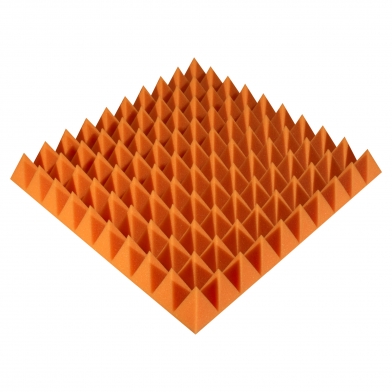 Купить панель из акустического поролона ecosound pyramid color толщиной 70 мм, размером 50х50 см, оранжевого цвета по низкой цене