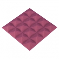 Панель з акустичного поролону Ecosound Pyramid Color товщиною 15 мм, розміром 20x20 см, рожевого кольору 