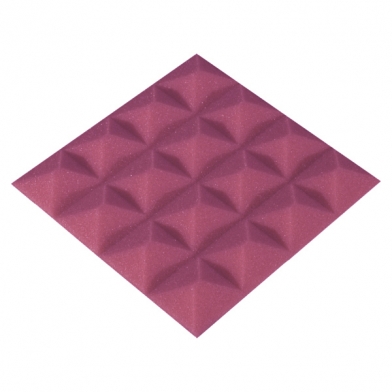 Купить панель из акустического поролона ecosound pyramid color толщиной 15 мм, размером 20x20 см, розового цвета по низкой цене