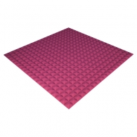 Панель из акустического поролона Ecosound Pyramid Color толщиной 20 мм, размером 100х100 см, розового цвета