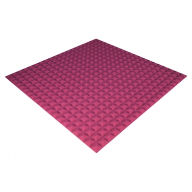 Купить панель з акустичного поролону ecosound pyramid color товщиною 20 мм, розміром 100х100 см, рожевого кольору  по низкой цене