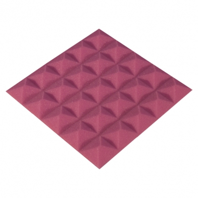 Купить панель из акустического поролона ecosound pyramid color толщиной 20 мм, размером 25x25 см, розового цвета по низкой цене