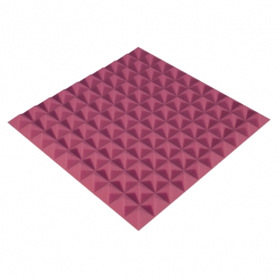 Купить панель из акустического поролона ecosound pyramid color толщиной 25 мм, размером 50х50 см, розового цвета по низкой цене