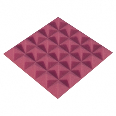 Купить панель из акустического поролона ecosound pyramid color толщиной 30 мм, размером 25x25 см, розового цвета по низкой цене