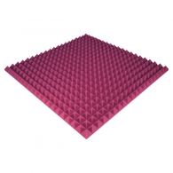 Панель из акустического поролона Ecosound Pyramid Color толщиной 50 мм, размером 100х100 см, розового цвета