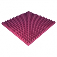 Панель з акустичного поролону Ecosound Pyramid Color товщиною 70 мм, розміром 100х100 см, рожевого кольору 