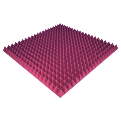 Купить панель з акустичного поролону ecosound pyramid color товщиною 70 мм, розміром 100х100 см, рожевого кольору  по низкой цене