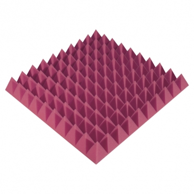 Купить панель из акустического поролона ecosound pyramid color толщиной 70 мм, размером 50х50 см, розового цвета по низкой цене
